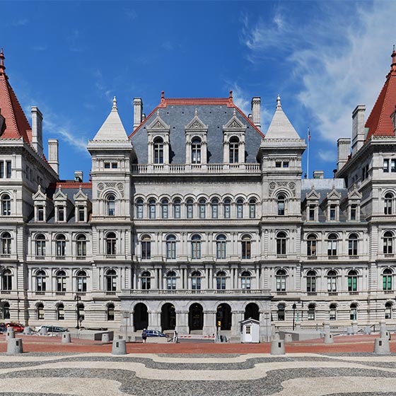 New York State Capitol building - photo courtesy Wikipedia https://commons.wikimedia.org/wiki/File:NYSCapitolPanorama.jpg