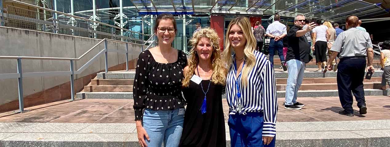 Dessa Bergen-Cico and students on steps of European Court of Human Rights in Strasbourg