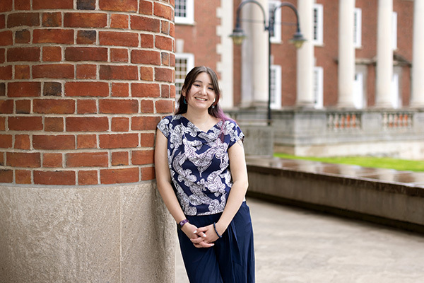 Photo of Valerie Goldstein outside of Eggers Hall