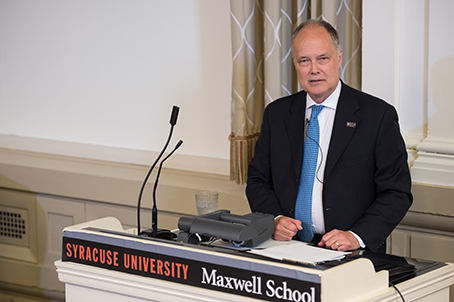 James Cunningham delivering his presentation in the Maxwell auditorium James Cunningham delivering his presentation in the Maxwell auditorium
