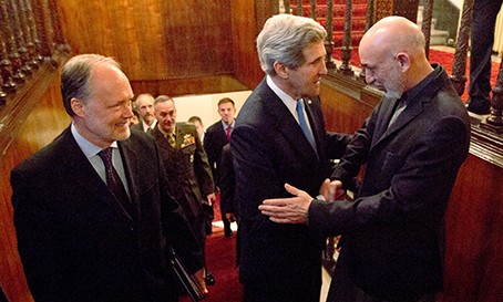 James Cunningham meeting Hamid Karzai with John Kerry in 2013 James Cunningham meeting Hamid Karzai with John Kerry in 2013