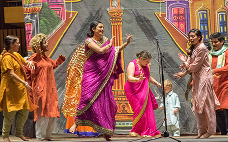 Students in colorful saris performing an Indian folk opera in memory of Agehananda Bharati Students in colorful saris performing an Indian folk opera in memory of Agehananda Bharati